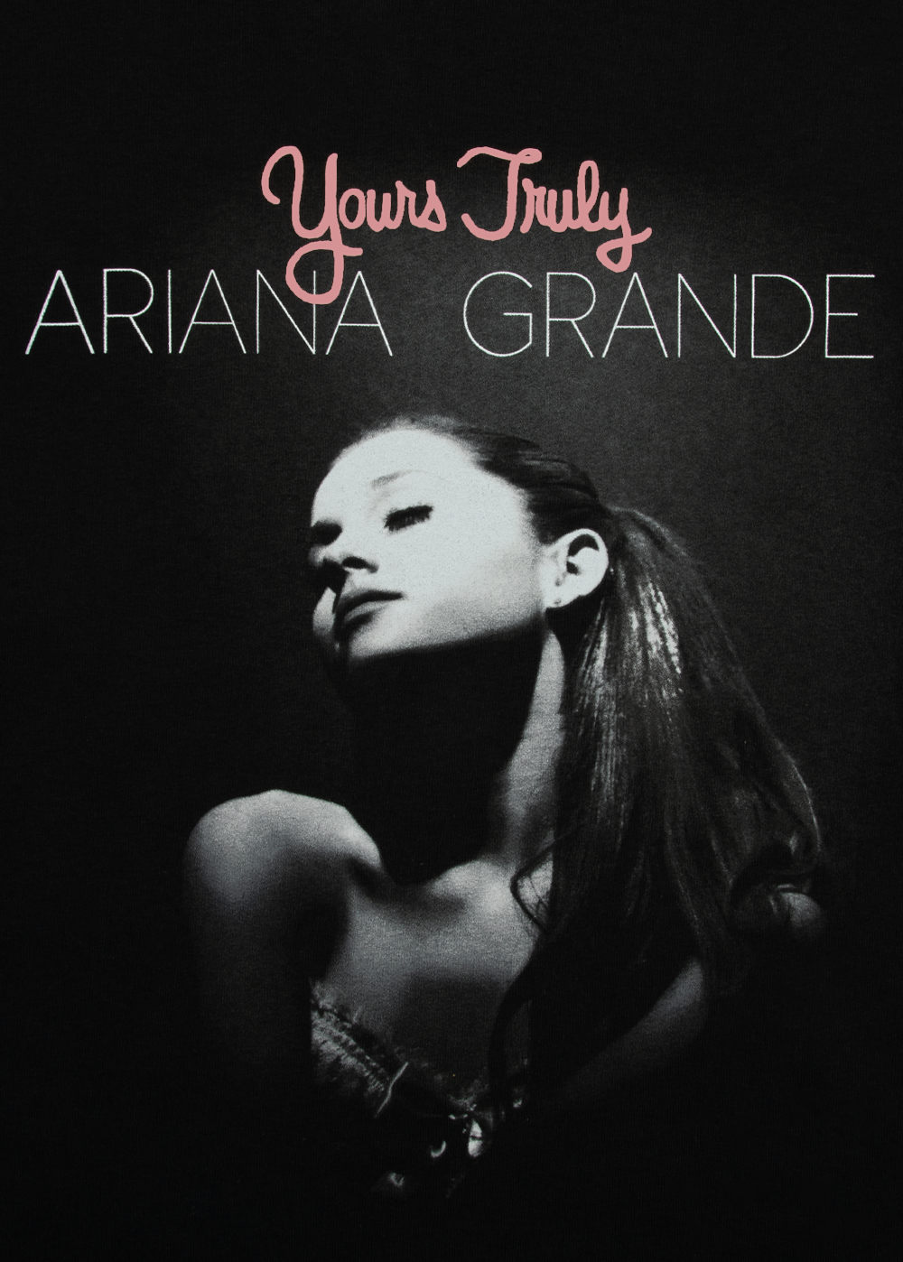 yours truly 10th anniversary puff print tee front detail