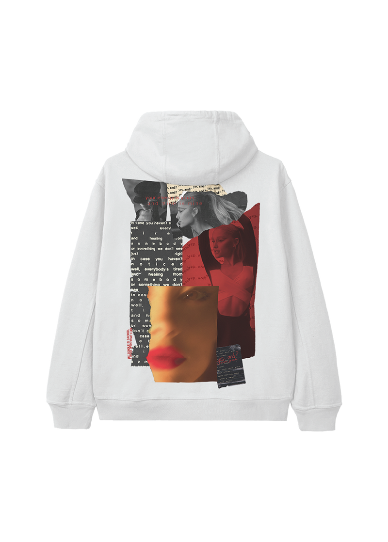 yes, and? collage hoodie back
